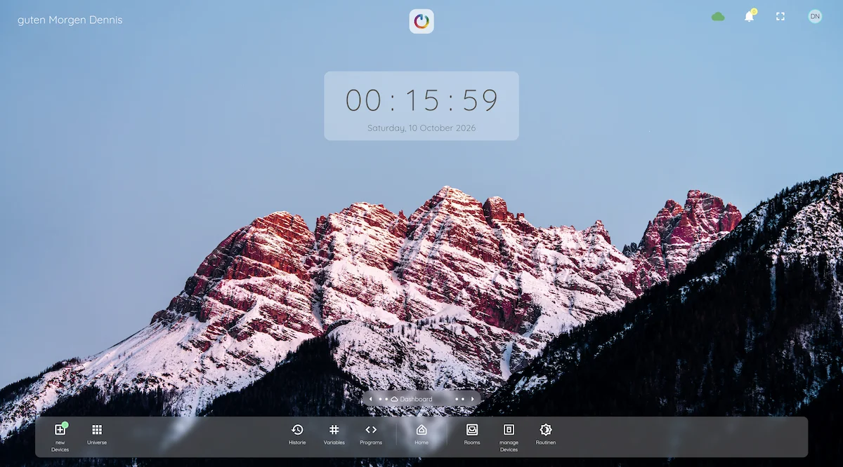ES4A Cloud home page with an empty dashboard